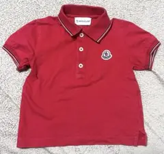 MONCLER ポロシャツ レッド ロゴワッペン - メルカリ