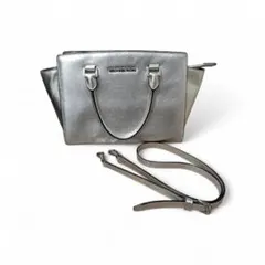 【MICHAEL KORS】 2way ショルダー付 ハンドバッグ シルバー