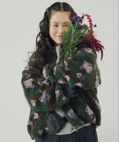 ［WHIMSIC］レトロフローラルパターンボアジャケット