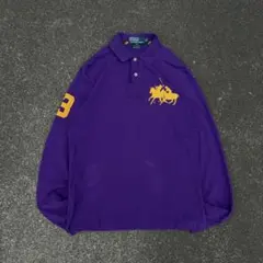 90s ポロバイラルフローレン ビッグポニー ポロシャツ y2k swag 紫