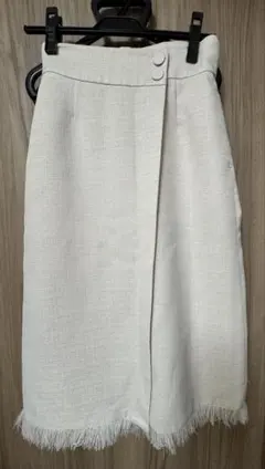 ジルバイジルスチュアート フリンジツイードスカート ミモレ丈フレア