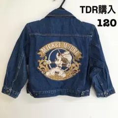 120 ミッキー　デニム　Gジャン　刺繍　TDL Disney ウエスタン　服