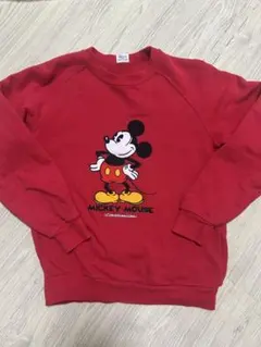 ミッキー レトロ ヴィンテージ トレーナー 150 赤