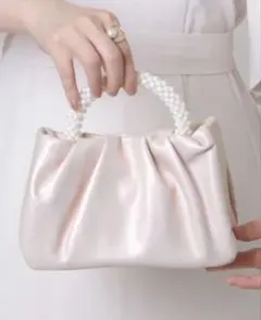 パールハンドル コンパクト 2WAY ギャザー バッグ