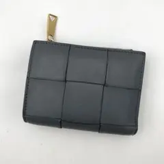 ボッテガヴェネタ 二つ折り財布 カセット マキシイントレ レザー グレー
