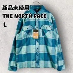 新品未使用 ザノースフェイス 長袖 フランネルシャツ チェック L ブルー