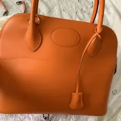 エルメス トゥエンティ オレンジ レザー ハンドバッグ ボストン型 
