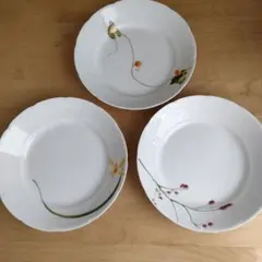 花柄陶器皿セット 3枚