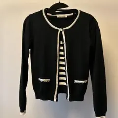 ビジュー付きストライプアンサンブル