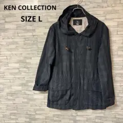 ケンコレクション　コート　【L】　グリーン系　おしゃれ　チェック柄　アウター.