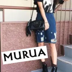 タイトスカート ムルーア　デニムスカート　スカート　デニム　ダメージ