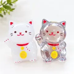 招き猫 ねこ アクリル置物2個セット UFOキャッチャー 景品