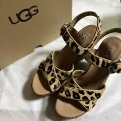【新品・UGG】ウェッジソールサンダル 厚底 レオパード柄 豹柄【匿名配送】