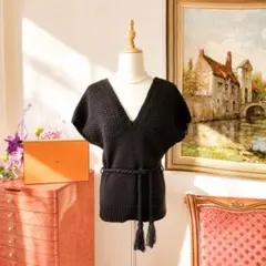美品　HERMÈS エルメス コットンニット チュニック ロープ　ベルト付のサムネイル