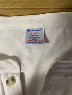 Champion T-1011 ヘンリーネックTシャツ X-LARGE ホワイト