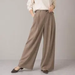 【美品】グリーンレーベルリラクシング パウダリー ワイドパンツ 通勤 2025