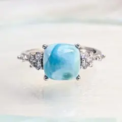 ラリマー　シンプル　指輪◆天然石◆パワーストーン◆469