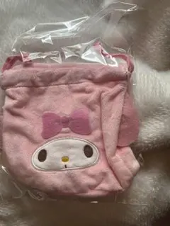 【マイメロディ】サンリオ ふわふわ フェイス巾着