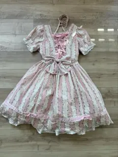 AngelicPretty 裾スカラップ　ワンピース　花柄　ロリィタ　リボン