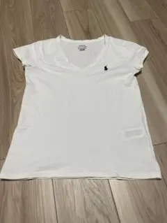 POLO RALPH LAUREN ホワイト Vネック Tシャツ