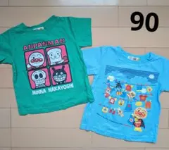 美品　アンパンマン　Ｔシャツ　２枚セット　ばいきんまん　90　男の子