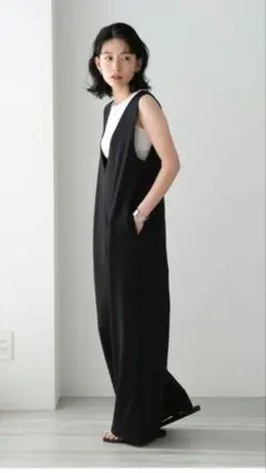 美品✨23区 ビスコースストレッチポンチ 2WAY ワンピース ネイビー