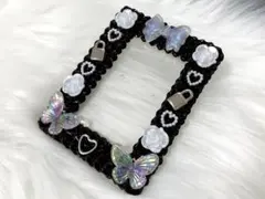 トレカケース デコ B8 トレカデコ ホイップデコ 硬質ケース 黒 蝶々 薔薇