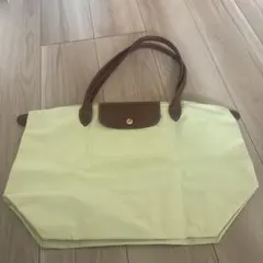 ロンシャン　イエローキャンバストートバッグ