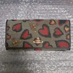 美品✨ヴィヴィアンウエストウッド 長財布 オーブ ハート キャンバス 総柄