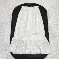 【フリーズマート】FREESMARTロングフレアスカート 白ドット模様【F】