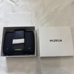MURUA ネイビー　レザー 二つ折り財布のサムネイル