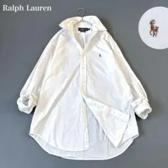 美品✨ラルフローレン オックスフォード ボタンダウンシャツ XL ホース刺繍 白