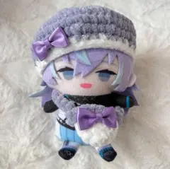 【紫】ベレー帽 ポシェット セット にじぱぺっと ぬい服 10cm
