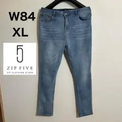 ZIP FIVE デニムパンツ スキニーライトブルー XLサイズ　w84cmのサムネイル