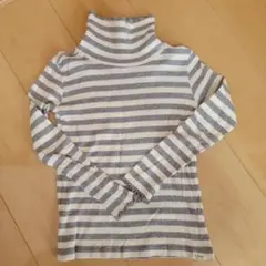 長袖カットソー タートルネック ストライプ
