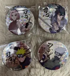NARUTO 忍里　ホログラム　缶バッジ　第七班　ナルト・サスケ・サクラ・カカシ