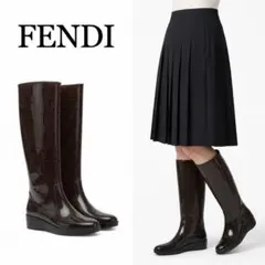 ✨美品✨ FENDI フェンディ レインブーツ 長靴 ズッカ柄 24.5 38 FENDI（フェンディ） レインブーツ レディース サイズ36 ズッカ