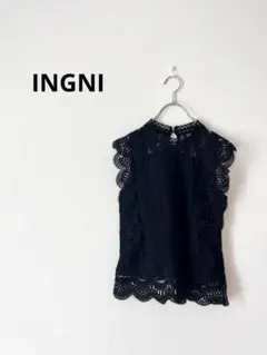 【美品】INGNI イング　ノースリーブレースブラウス　ブラック