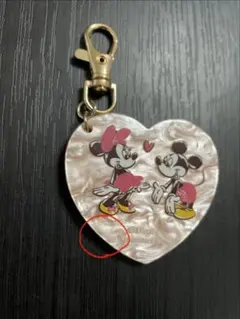 ユンス ミッキー ミニー ハート型キーホルダー