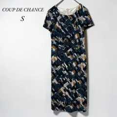 《クードシャンス》COUP DE CHANCE 半袖ワンピース S 幾何学模様