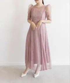 m*♡様 RANDA 総レース切り替えパイピングワンピース