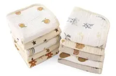 ガーゼ ハンカチ 10枚 ベビー フェイスタオル 6層ガーゼ おしぼり25×25