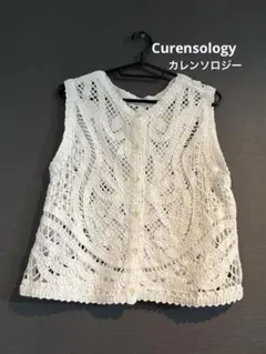 完売品　Curensology レースベスト ホワイト　未使用品 カレンソロジー レース 2WAY ニットベスト ホワイト - メルカリ