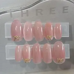 ちゅるん♡マグネットリボンネイル✧*。韓国/ワンホン/フレンチガーリー/量産型