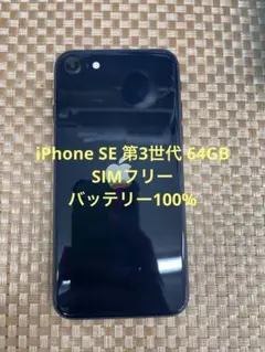 大感謝祭】iPhoneSE3 本体 ブラック 64GB SIMフリー 本体 - メルカリ