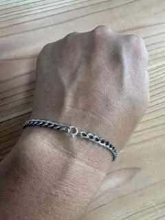 ヴィンテージ シルバーチェーンブレスレット 古着　スウィートハートジュエリー