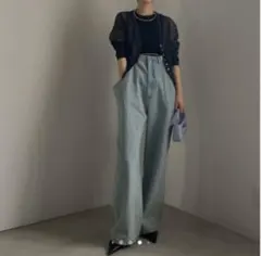 Ameri HIGH WAIST WIDE SUSPENDERS PANTSのサムネイル