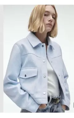 ZARA ライトブルー ソフト　ジャケット　水色
