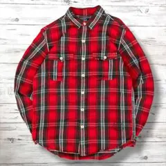 美品 ラルフローレン 長袖シャツ チェック レッド M 1698