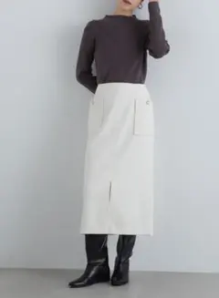 美品　N.NaturalBeautyBasic　起毛ポケットストレートスカート